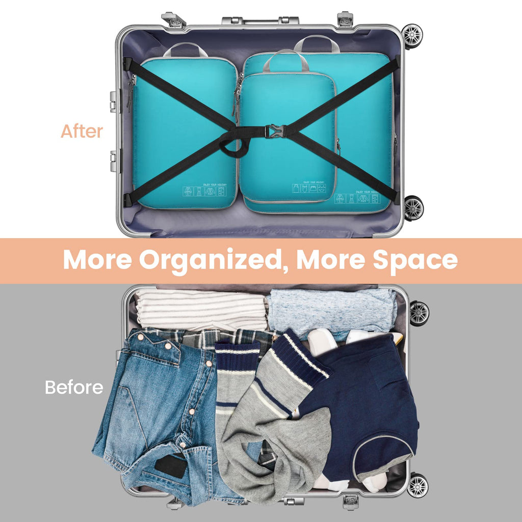 Cambond Compression Packing Cubes for Travel - Lightweight Expandable Travel Bags Luggage Organizers Travel Essentials Compression Cubes for Travel Space Saver for Carry on Suitcases Organizer