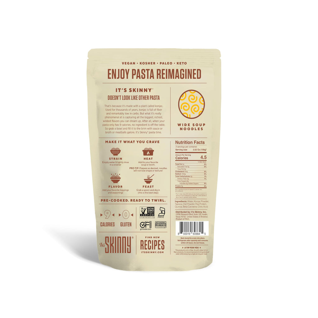 It’s Skinny Angel Hair Pasta – Low Carb Pasta, Gluten Free, Keto & Vegan-Friendly, Shirataki Konjac, Sugar-Free, High in Fiber, Only 4.5 Calories Per Serving, Ready in 2 Minutes (24 Packs)