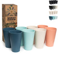 Grow Forward Premium Wheat Straw Cups - 13 & 20 oz Unbreakable BPA Free Hard Plastic Cups - Reusable Lightweight Plastic Drinking Glasses for Kitchen, Outdoor, Water, Camping, RV - Midnight