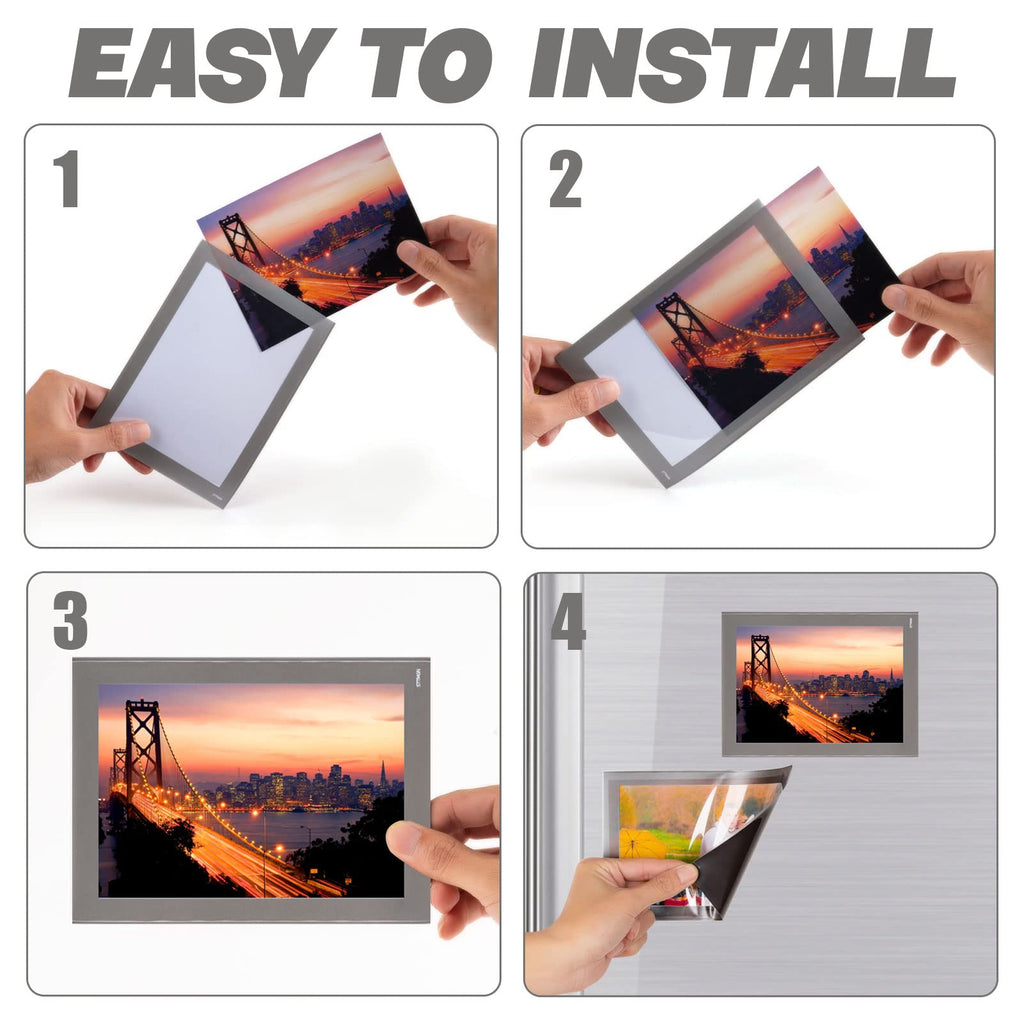 STTMGN Magnetic Picture Frames with Black Border(2.5"X3.5",12 Pack),Mini Wallet Size Magnet Photo Sleeves Pockets/Holder,Decorations for Home/Office/School/Classroom/Party