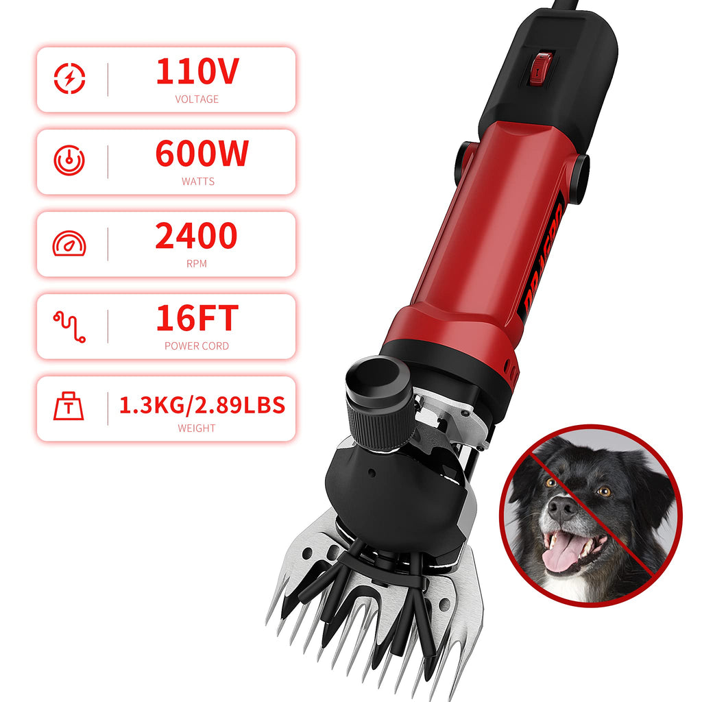 2026 Upgraded Sheep Shears 500W, Professional Electric Sheep Clippers, Farm Livestock Grooming Kit, 6 Speed Heavy Duty Electric Shears for Sheep Alpacas Goats Thick Coat Animals