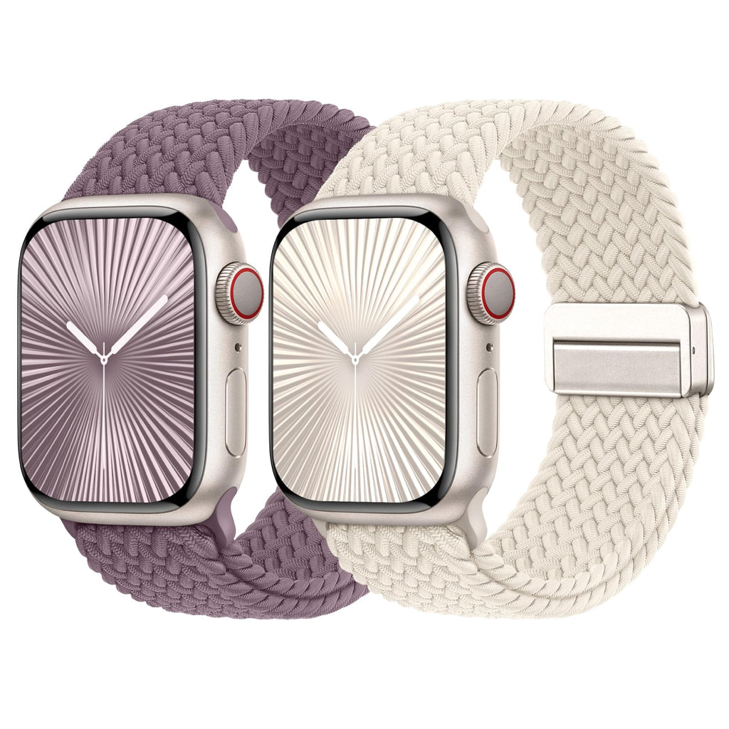Braided Stretchy Bands with Magnetic Clasp Compatible for Apple Watch Band 38mm 40mm 41mm 42mm 44mm 45mm 46mm 49mm Women Men, Nylon Sport Solo Loop for iWatch Series 11 10 9 8 7 6 5 4 3 Ultra 3 2 1 SE