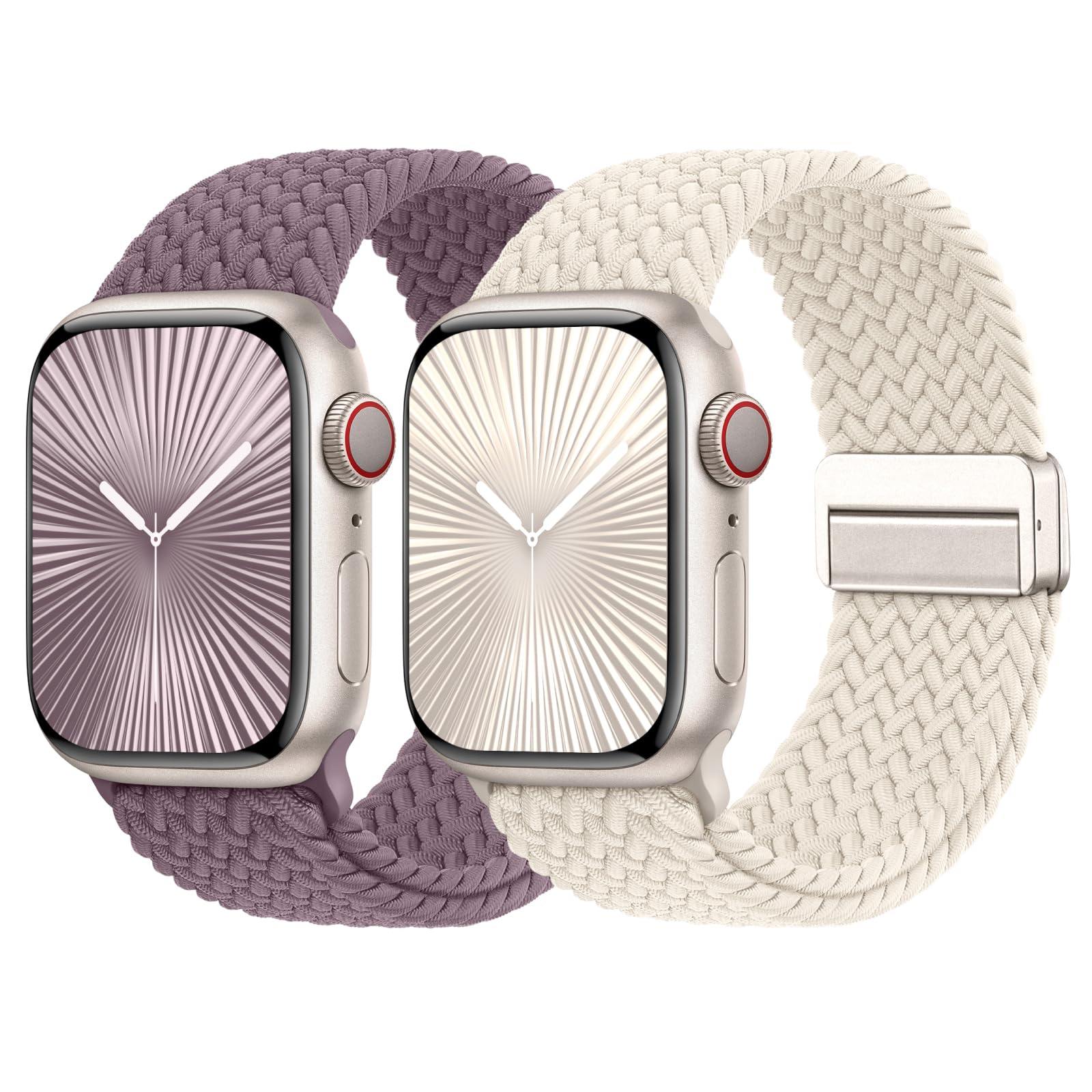 Braided Stretchy Bands with Magnetic Clasp Compatible for Apple Watch Band 38mm 40mm 41mm 42mm 44mm 45mm 46mm 49mm Women Men, Nylon Sport Solo Loop for iWatch Series 11 10 9 8 7 6 5 4 3 Ultra 3 2 1 SE