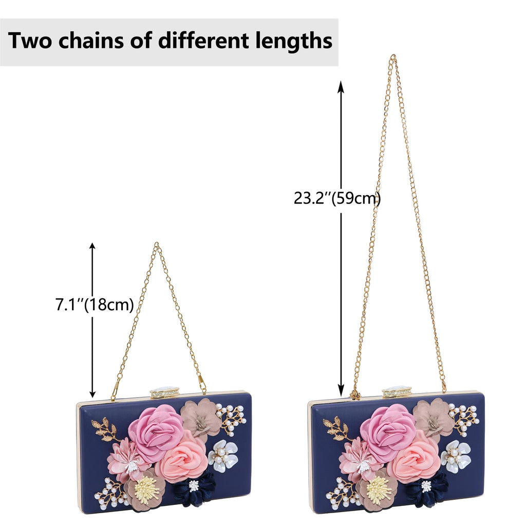 Evening Bag for Women, Flower Wedding Evening Clutch Purse Bride Floral Clutch Bag