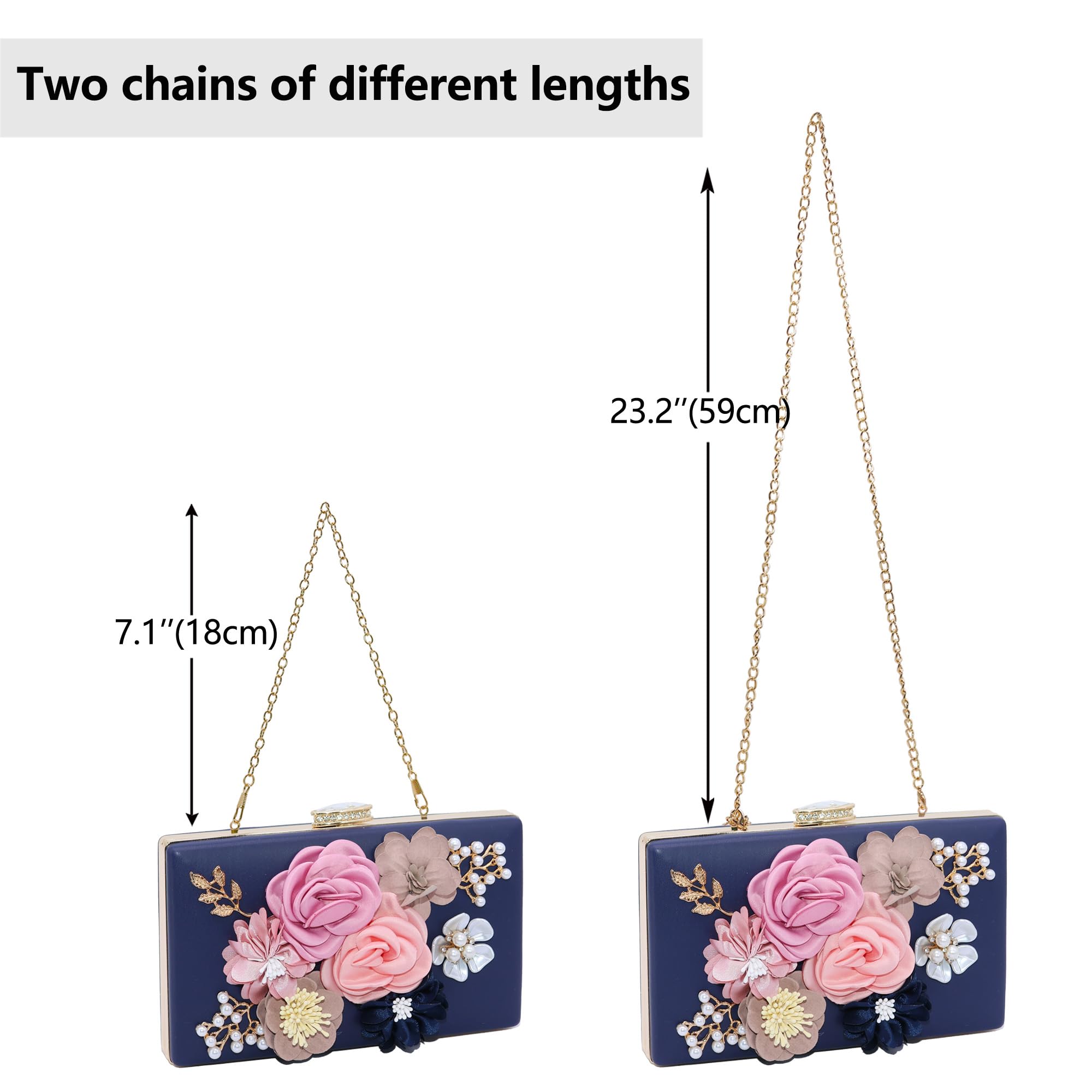 Evening Bag for Women, Flower Wedding Evening Clutch Purse Bride Floral Clutch Bag