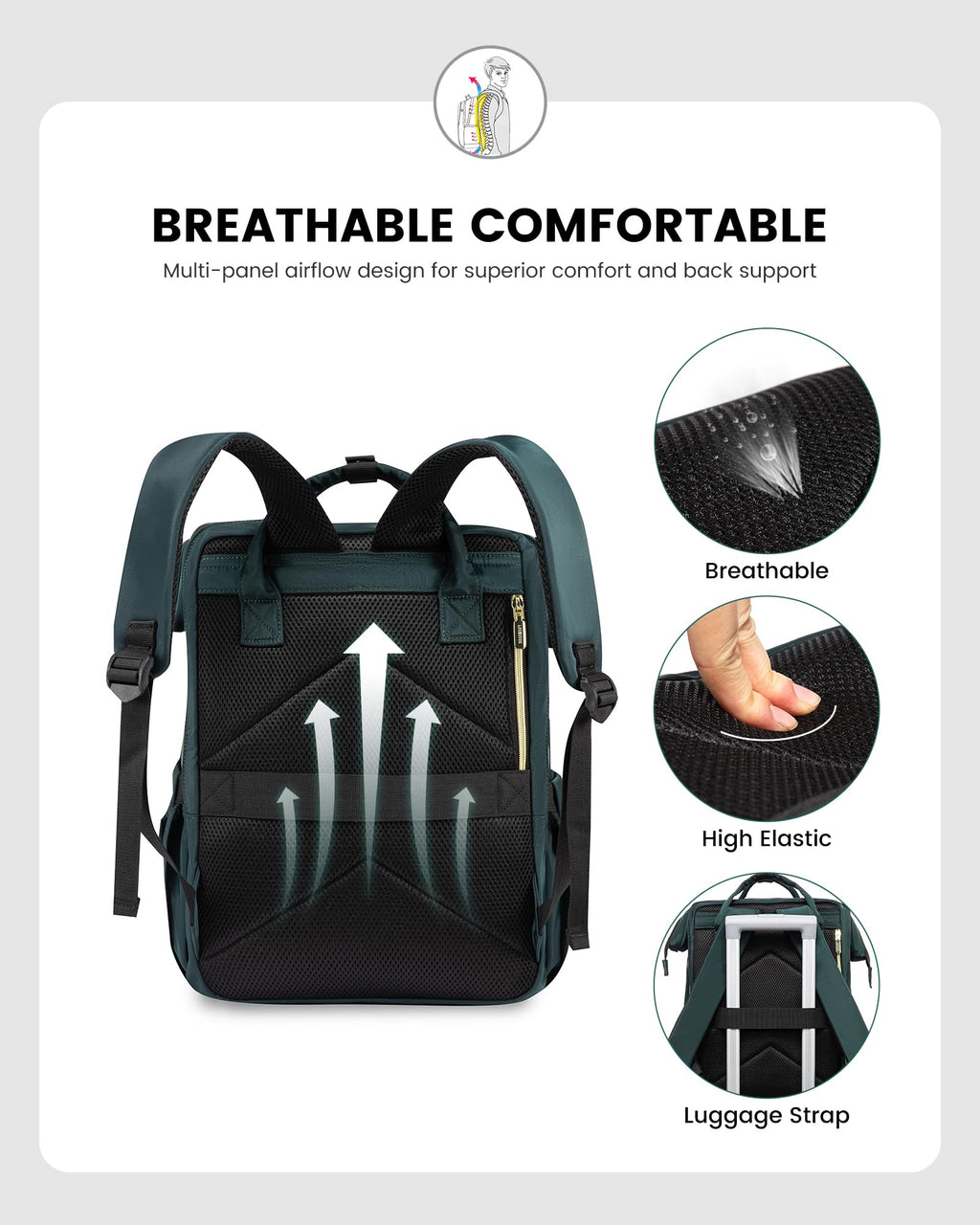 LOVEVOOK Laptop Backpack for Women with Giant Tumbler Holder Pocket, 15.6 Inch Work Daypack for Teacher Nurse, Computer College Bookbag Purse, Waterproof Travel Back Pack with USB Charging Port