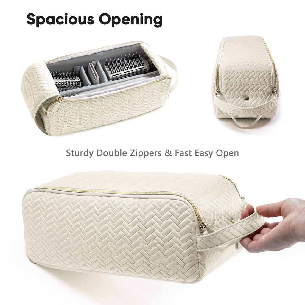 Large Hair Tools Travel Bag with Iron Mat - 2in1 Hair Tools Organizer for Hair Dryer Brush, Flat Irons, Straighteners, Curling Irons, Hair Bag, Makeup Bag, Cosmetic Bag for Travel Essentials