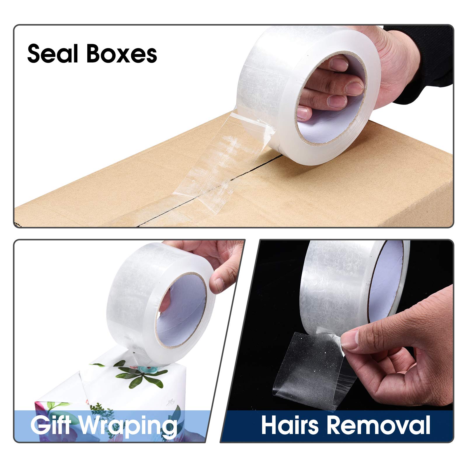 Pacific Mailer Clear Packing Tape, 2 Inch Wide, 2.0mil Thickness, 110 Yard Per Roll [Pack of 6 Rolls]