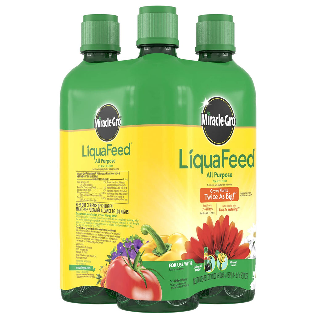 Miracle-Gro LiquaFeed All Purpose Plant Food Refills, Plant Fertilizer, 16 fl. oz., 4 Bottles/Pack (6-Pack)