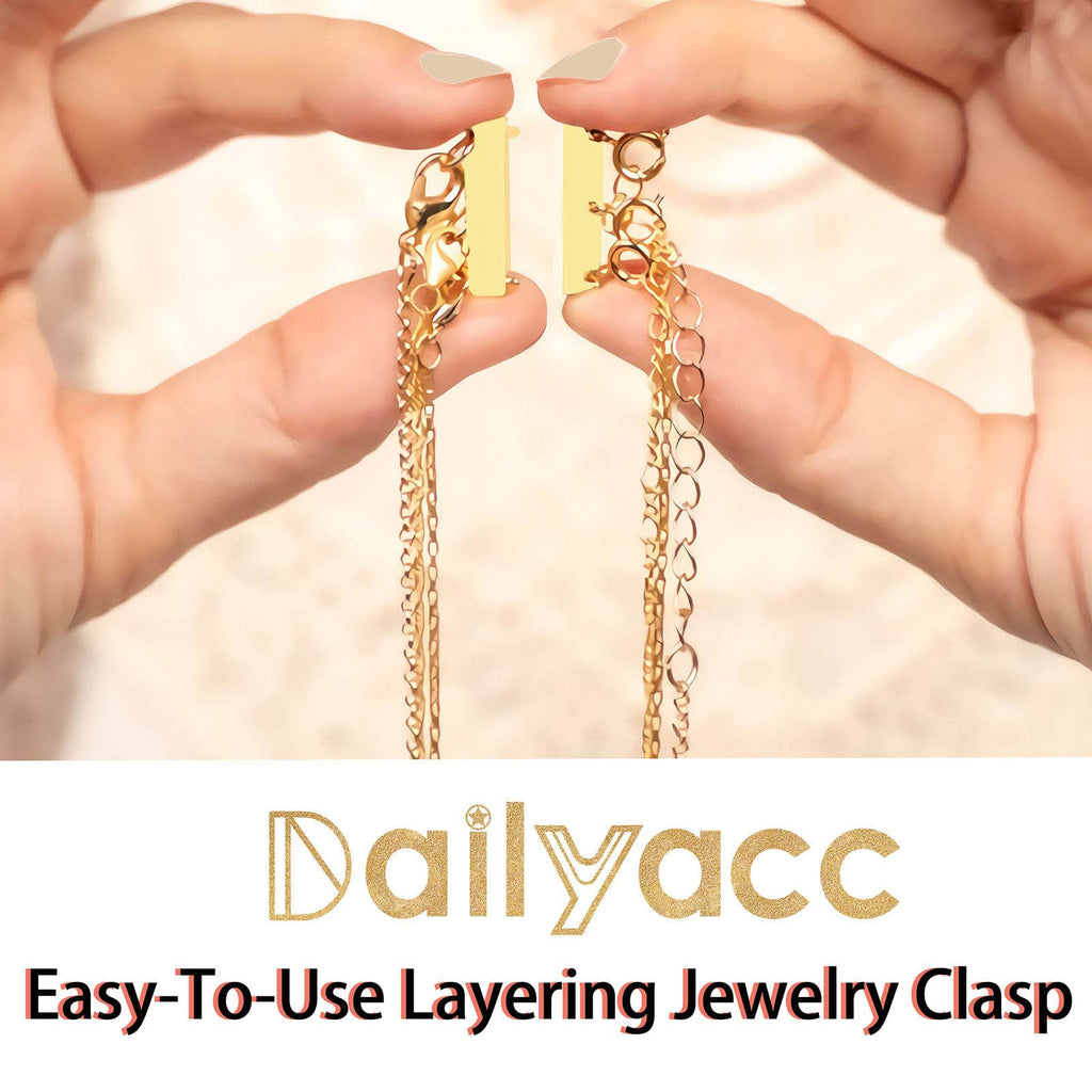 Layering Magnetic Necklace Clasp,18 K Gold and Silver Separator for Stackable Necklaces