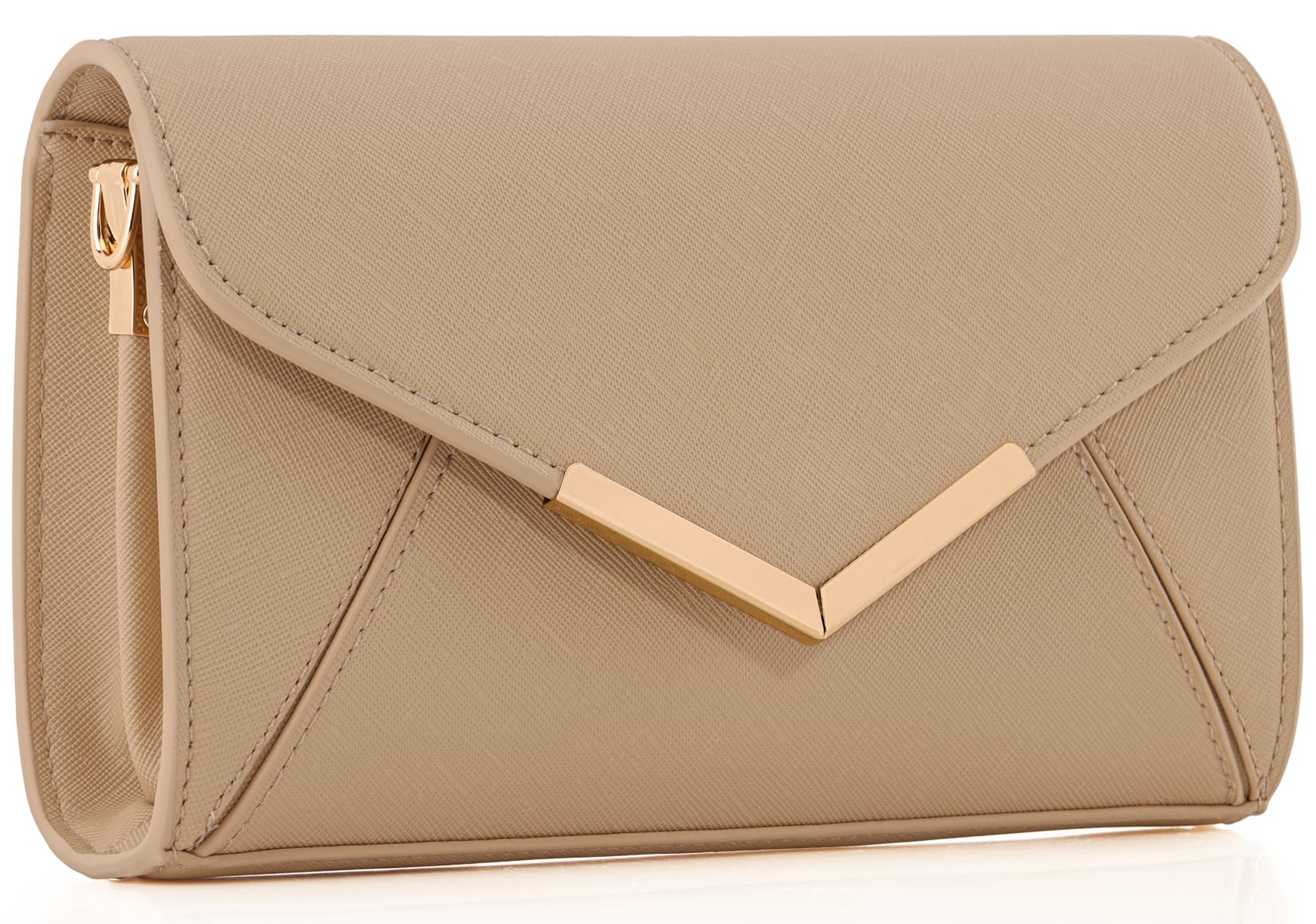 DEXMAY Women Envelope Clutch Faux Saffiano Leather Evening Handbag Foldover Clutch Bag Formal Dressy Purse