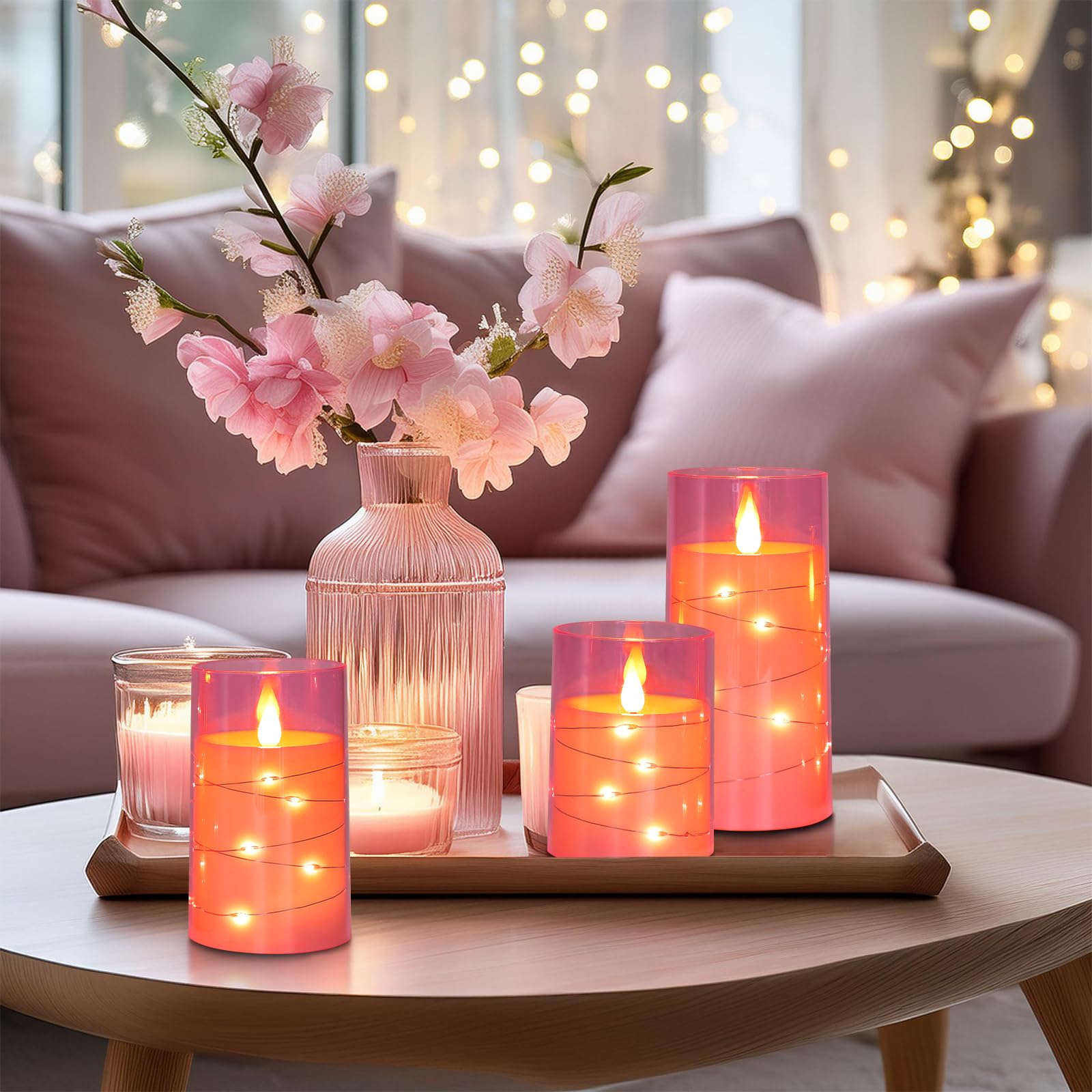 Aignis 12-Pack Waterproof Flameless Candles, 2.2" Slim Plastic Battery Operated LED Pillar Candles with 2 Remotes & Timers, Melt-Proof Fake Electric Candles for Outdoor Patio, Wedding, Home Decor
