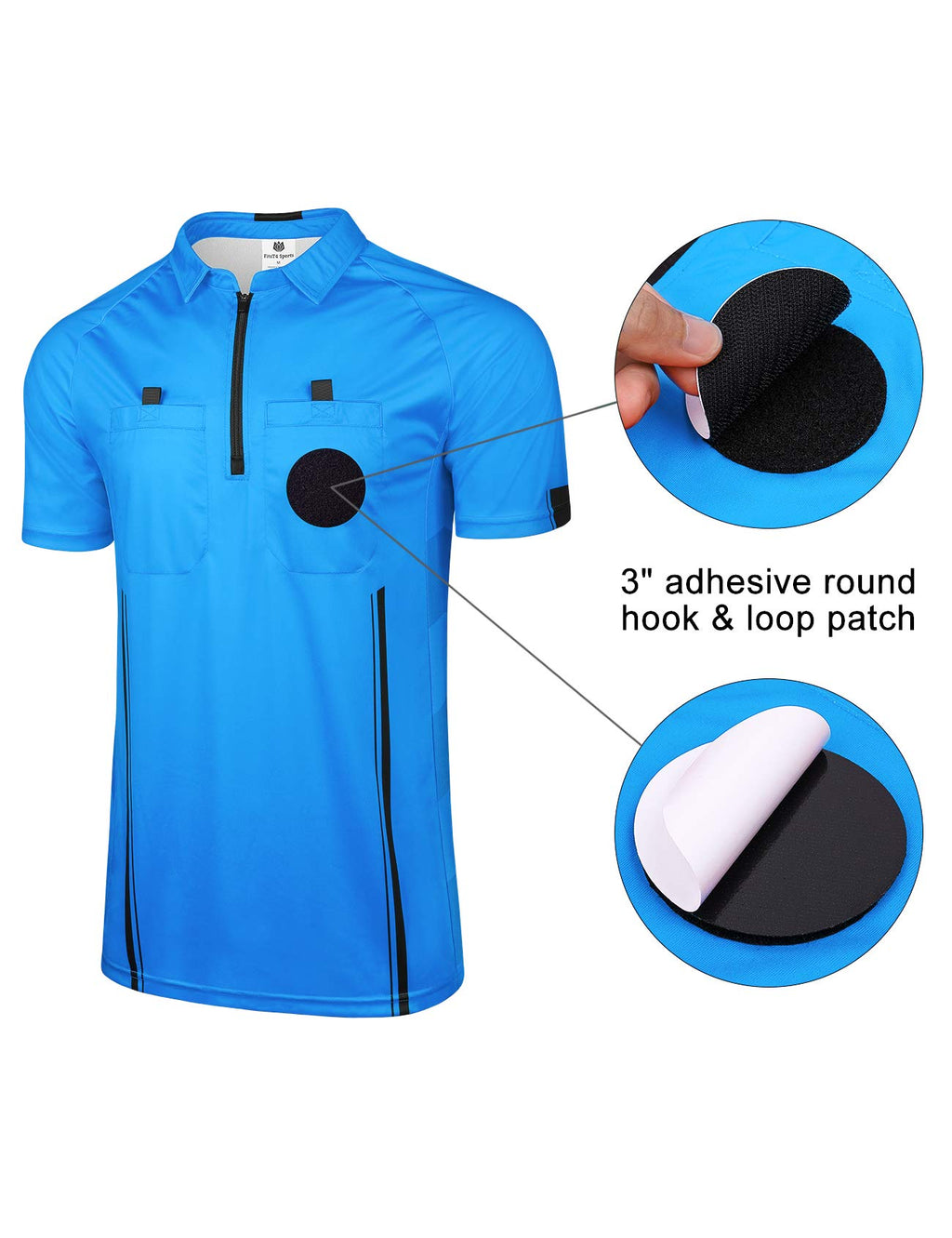 FitsT4 Sports Pro Soccer Referee Jersey Short Sleeve Ref Shirts