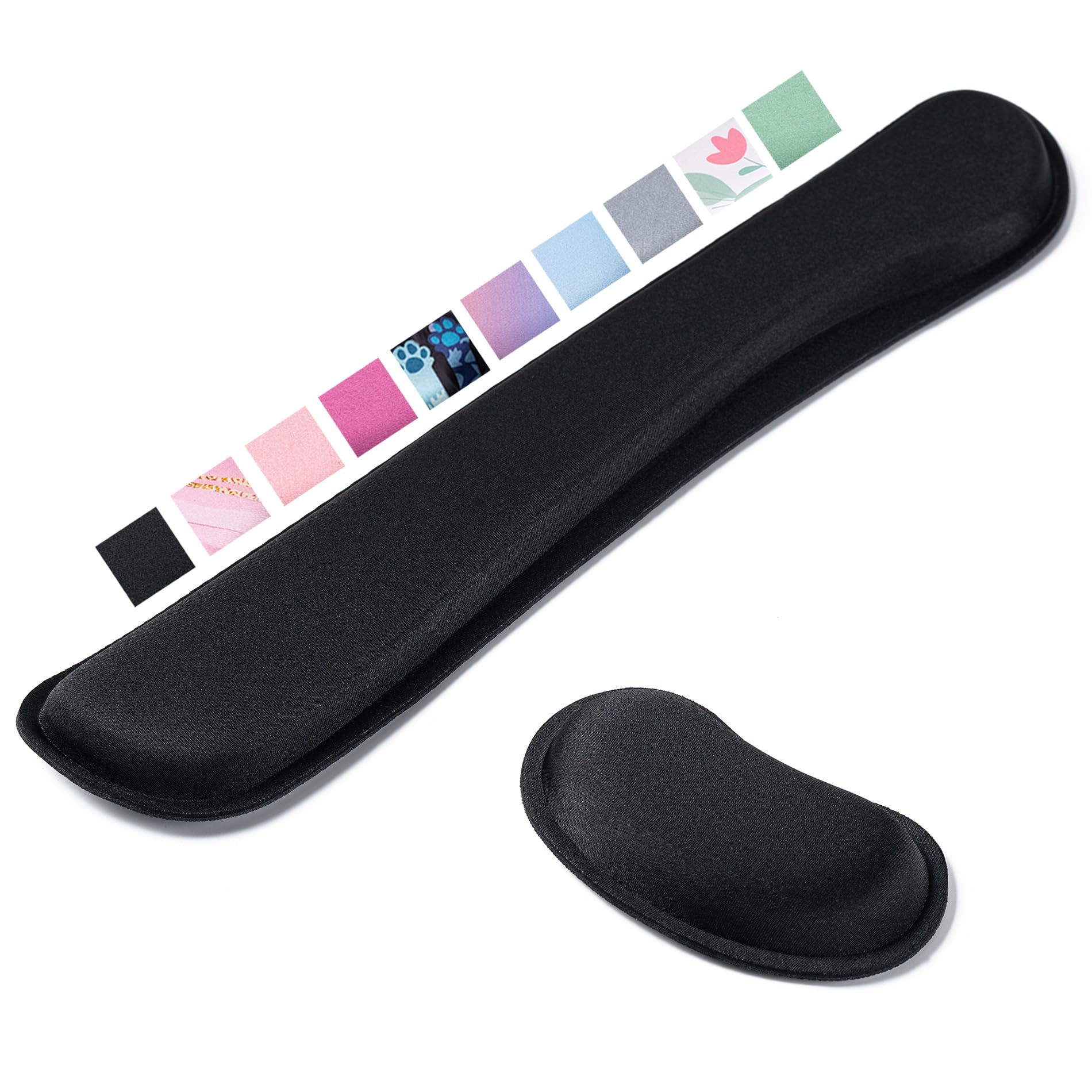 Hoewina Keyboard Wrist Rest,Ergonomic Wrist Rest,Superfine Fabric and Gel Memory Foam Wrist Pad for Computer Keyboard for Easy Typing & Pain Relief, Suitable for Office, Family, Outdoor, Bean Green
