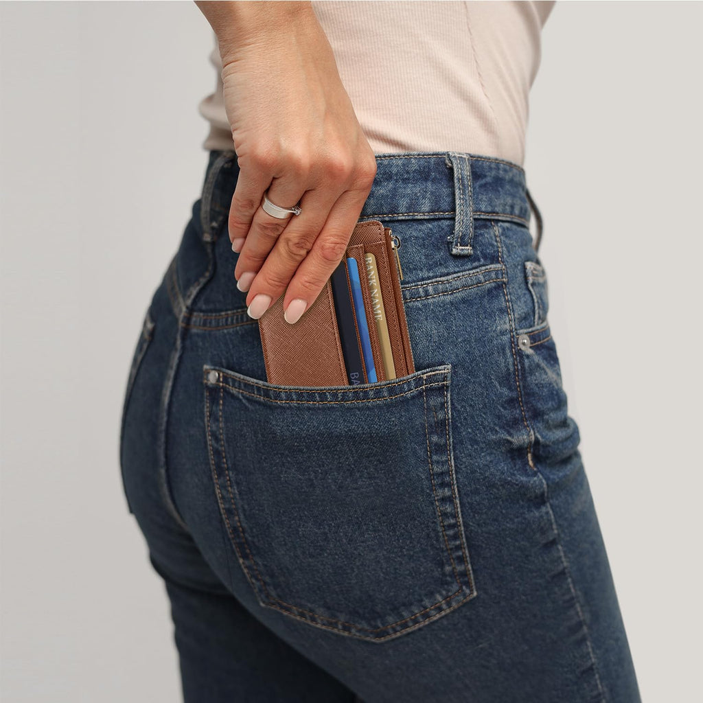 Sodsay Card Case Slim Front Pocket Wallet for Women Credit Card Holder with Keychain | Slim, Credit Card Holder, Front Pocket, with Keychain | Slim