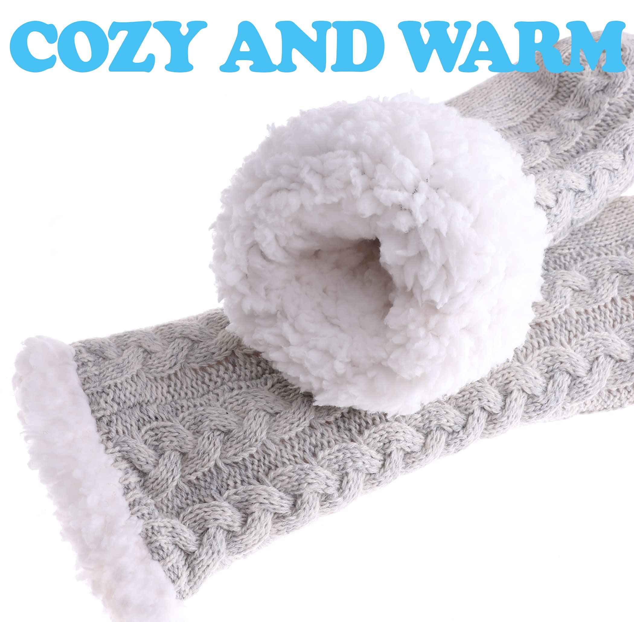SDBING Women's Winter Super Soft Warm Cozy Fleece Lined Fuzzy Slipper Socks with Grippers