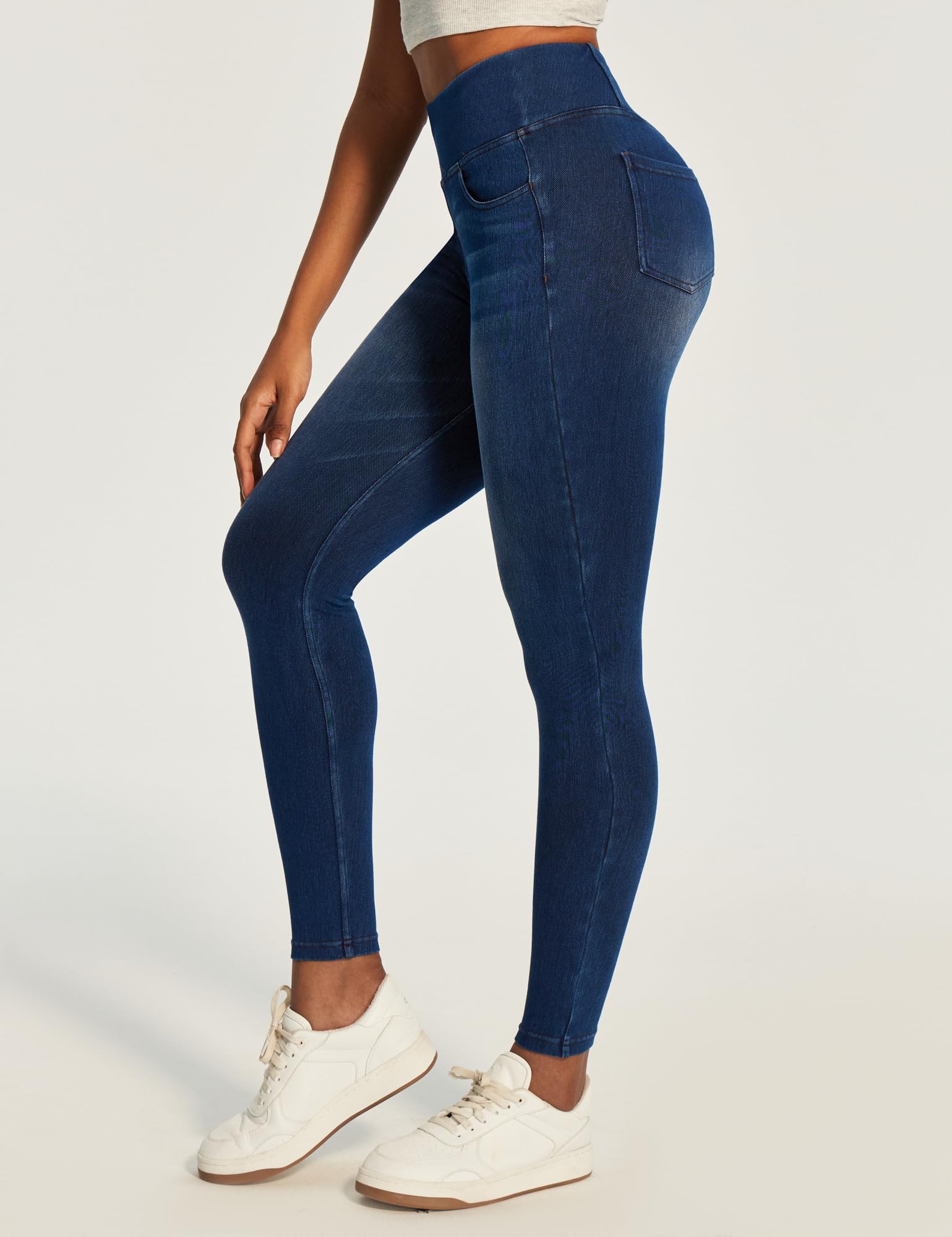 Heathyoga Stretchy Jeans for Women Trendy High Waist Pull On Jeggings Tummy Control Womens Skinny Jeans Leggings with Pockets