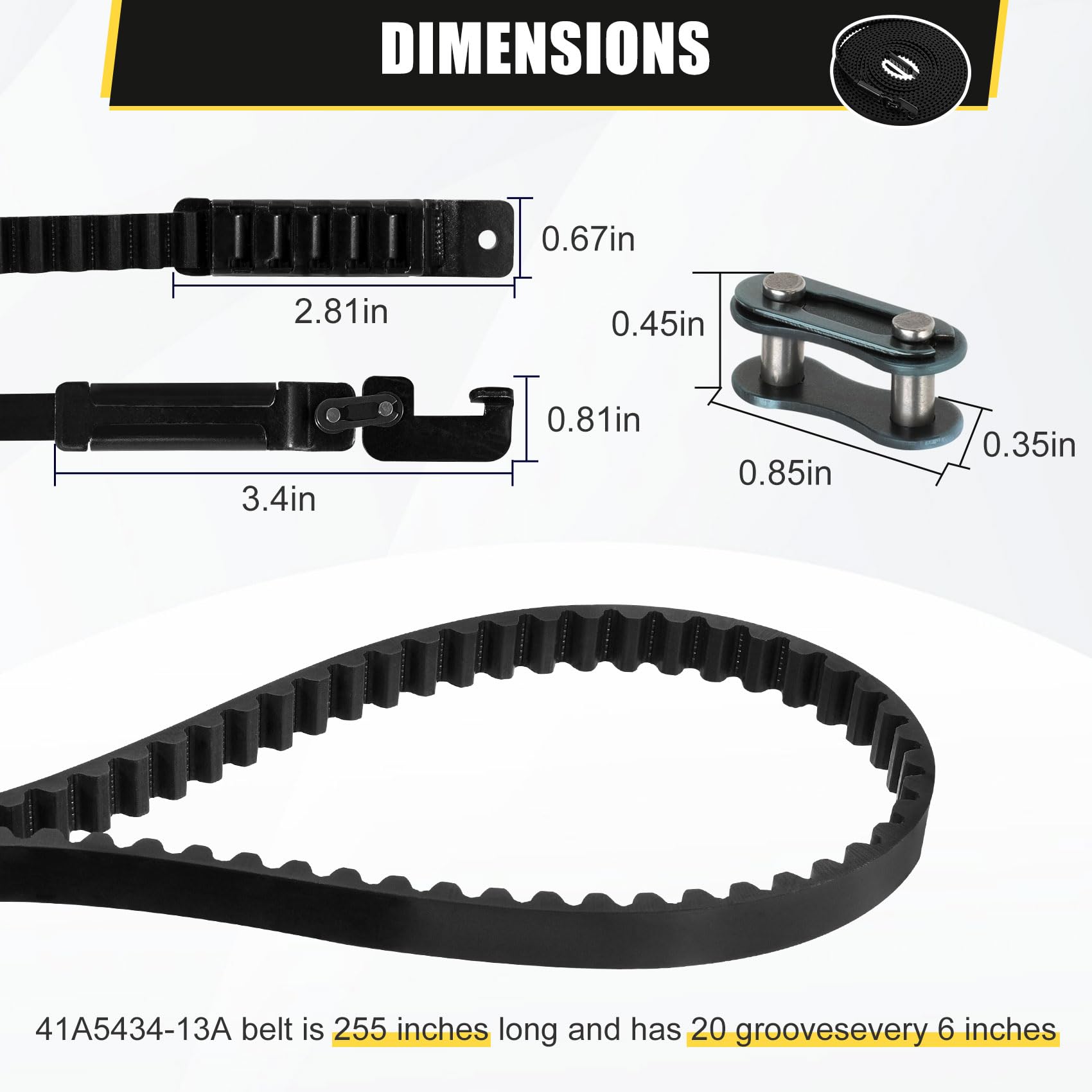 Vanesa 41A5250 Belt for 7 Ft High Garage Door, 237" Garage Door Opener Belt Compatible with liftmaster Chamberlain Garage Door Opener Models HD920EV WD822KD 248739 248754 HD900D HD520EV