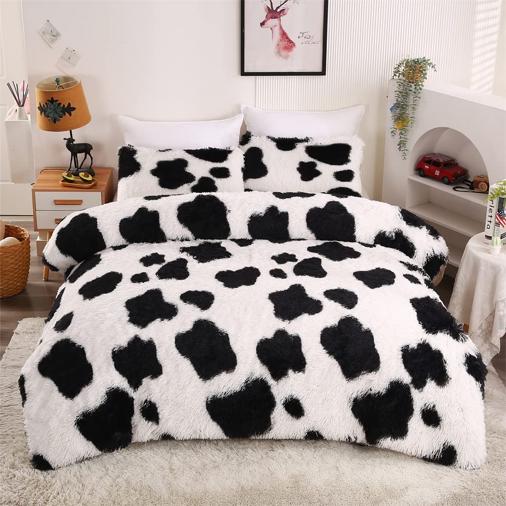Faux Fur Kids Girls Purple Rainbow Comforter Sets Twin/Full - 3PC Bed Set Warm Comfortable Soft Plush Flannel Velvet Fluffy Fuzzy Bedding（Comforter x 1 Pillowcases x 2）
