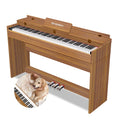 Digital Piano Hammer Action Keyboard 88 Keys Upright Acoustic Electric Weighted Piano Beginner MIDI Cover Full Size Sustain Pedal Stand Real Professional SR-FH80 (Beige Full Cover)