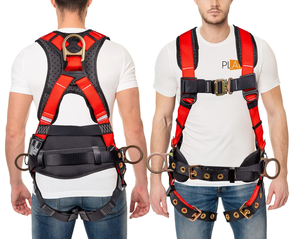 Palmer Safety Hammerhead 5pt Safety Harness Back Padded, QCB Chest, Tongue Buckel Legs Straps, Back & Side D-Rings