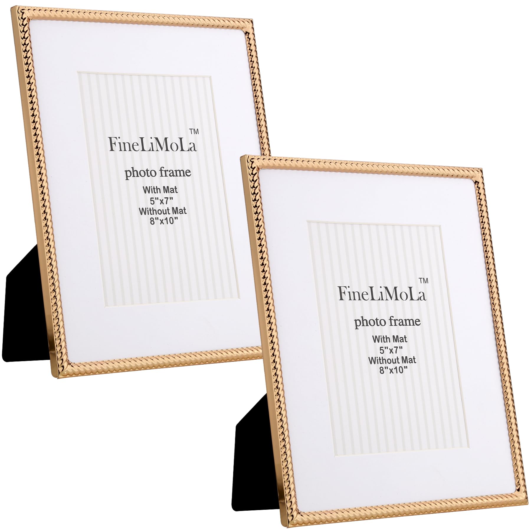 4x4 Gold Rope Design Metal Picture Frame With Mat for 3x3'', Premium Velvet Backing Real Glass Front Desktop & Wall Display Elegant Home Decor