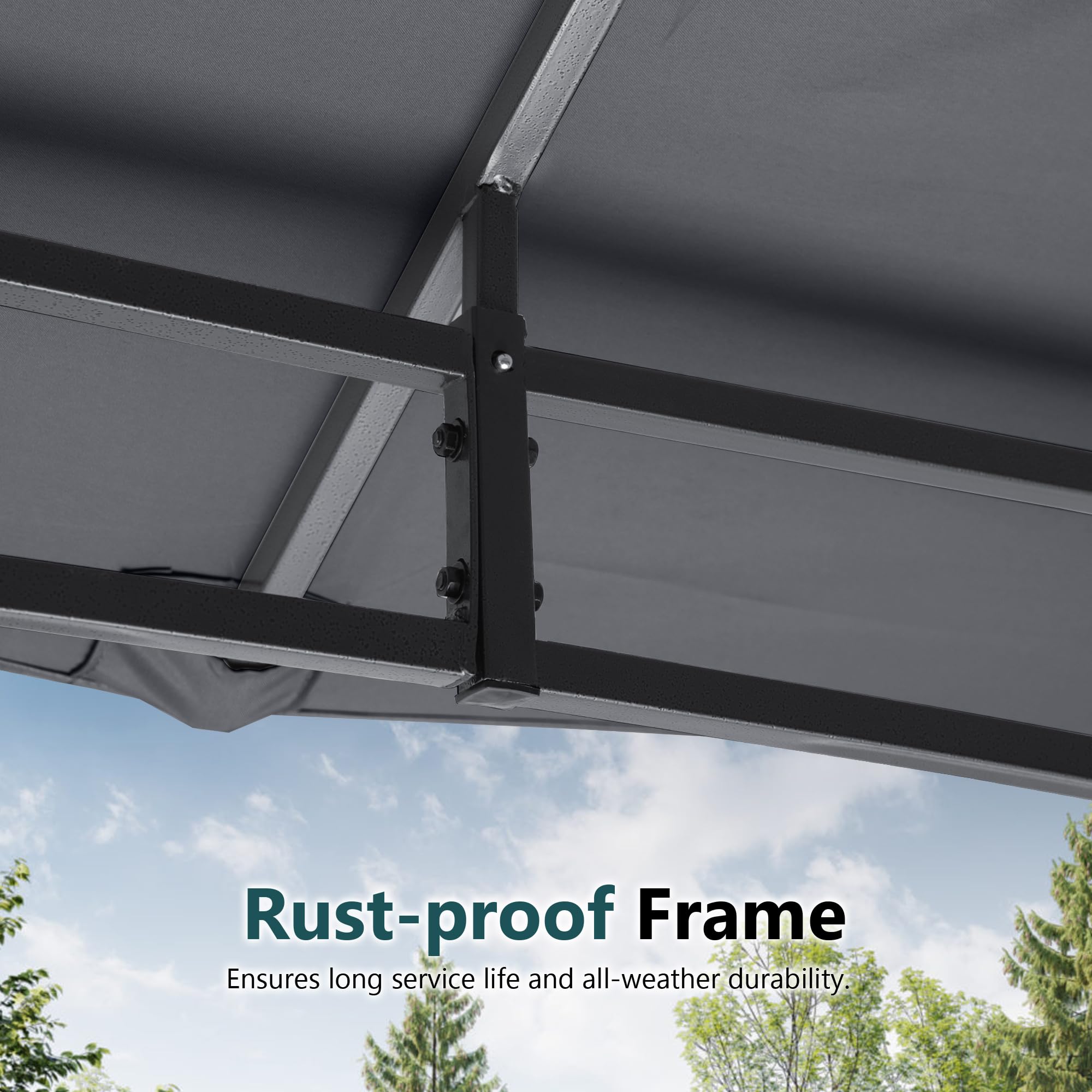 MASTERCANOPY Outdoor Garden Gazebo for Patios with Stable Steel Frame and Netting Walls (9x9,Beige)