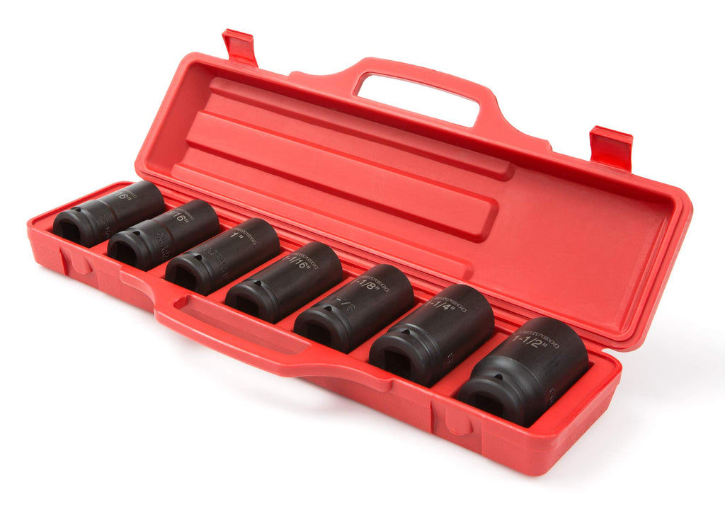 TEKTON 3/4 Inch Drive Deep 6-Point Impact Socket Set with Case, 7-Piece (13/16-1-1/2 in.) | 4890