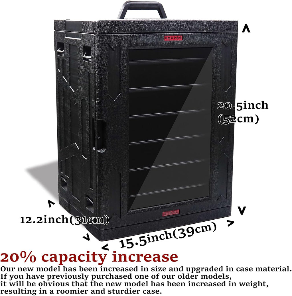 oTTRPGo Large Magnetic Miniature Carrying Case with Wheels for Warhammer | Trolley handle transport box, fits 3000+ pts Warhammer 40k & Age of Sigmar, tabletop RPG DND miniatures storage case