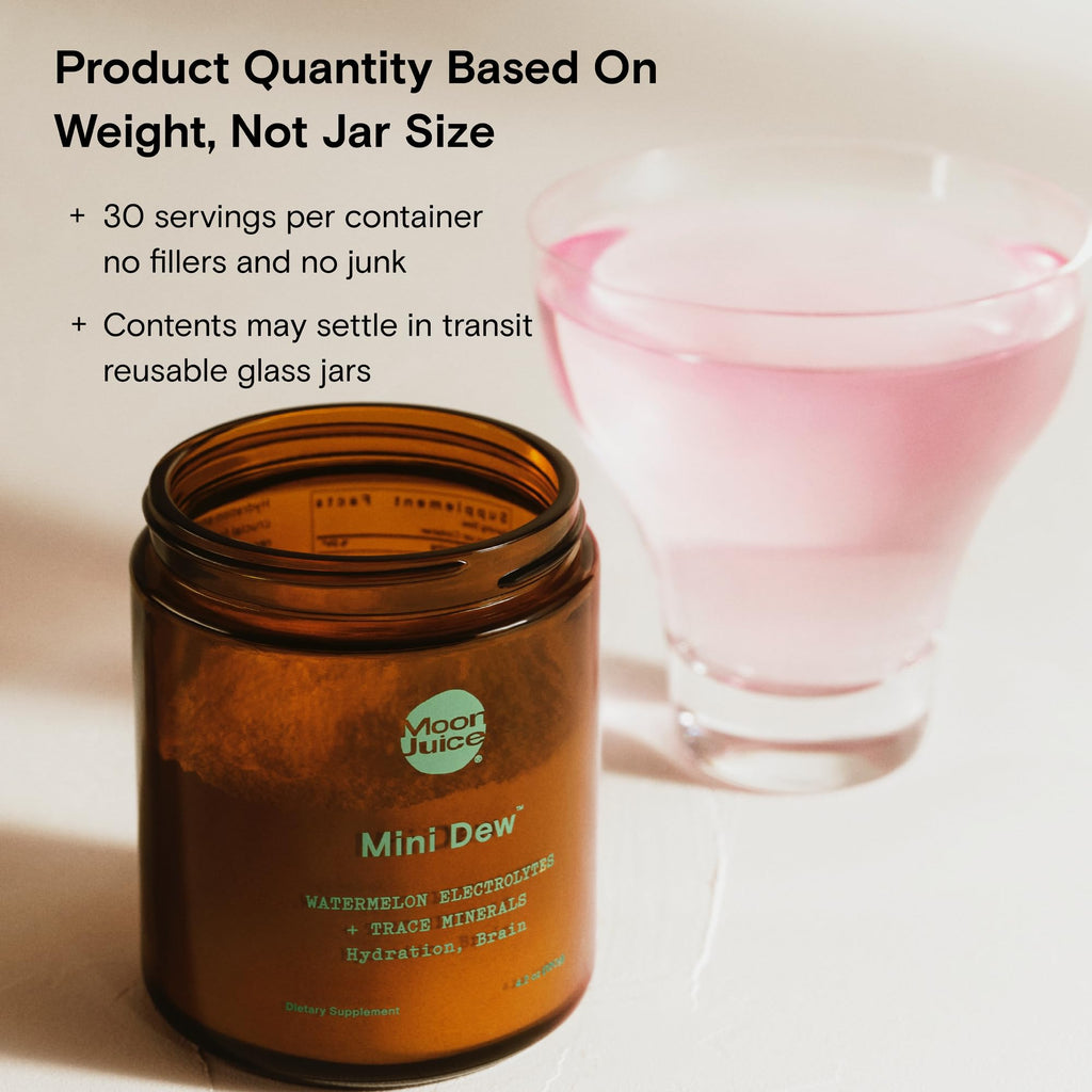 Moon Juice Mini Dew Electrolytes Powder - Sugar Free Minerals & Electrolyte Hydration Powder for Instant Hydration & Brain Support - Magnesium, Calcium, Potassium, Pink Salt, Pomelo, 30 Servings
