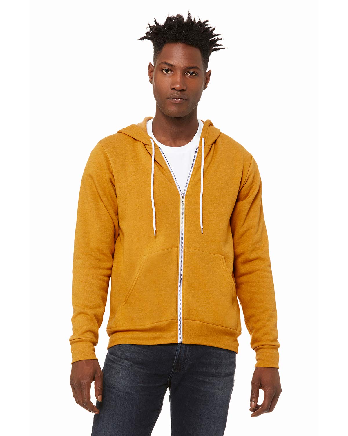 Bella & Canvas Men's 3739 Unisex Poly-Cotton Fleece Full-Zip Hoodie