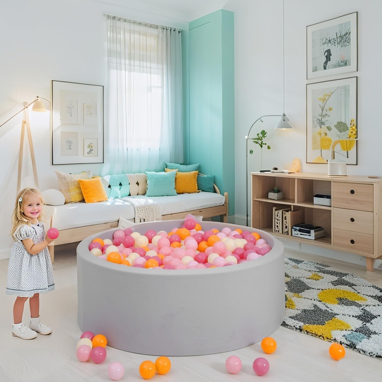 GOGOSO Ball Pit Balls for Toddler, Baby Plastic Playballs Kids Soft Pastel Pelotas Non-Toxic BPA-Free,Mix Color,100 Balls