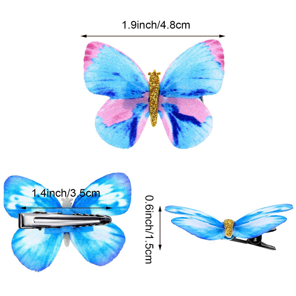 Boao 18 Pieces Glitter Butterfly Hair Clips for Girls Teens Women Hair Accessories (Bright Style)