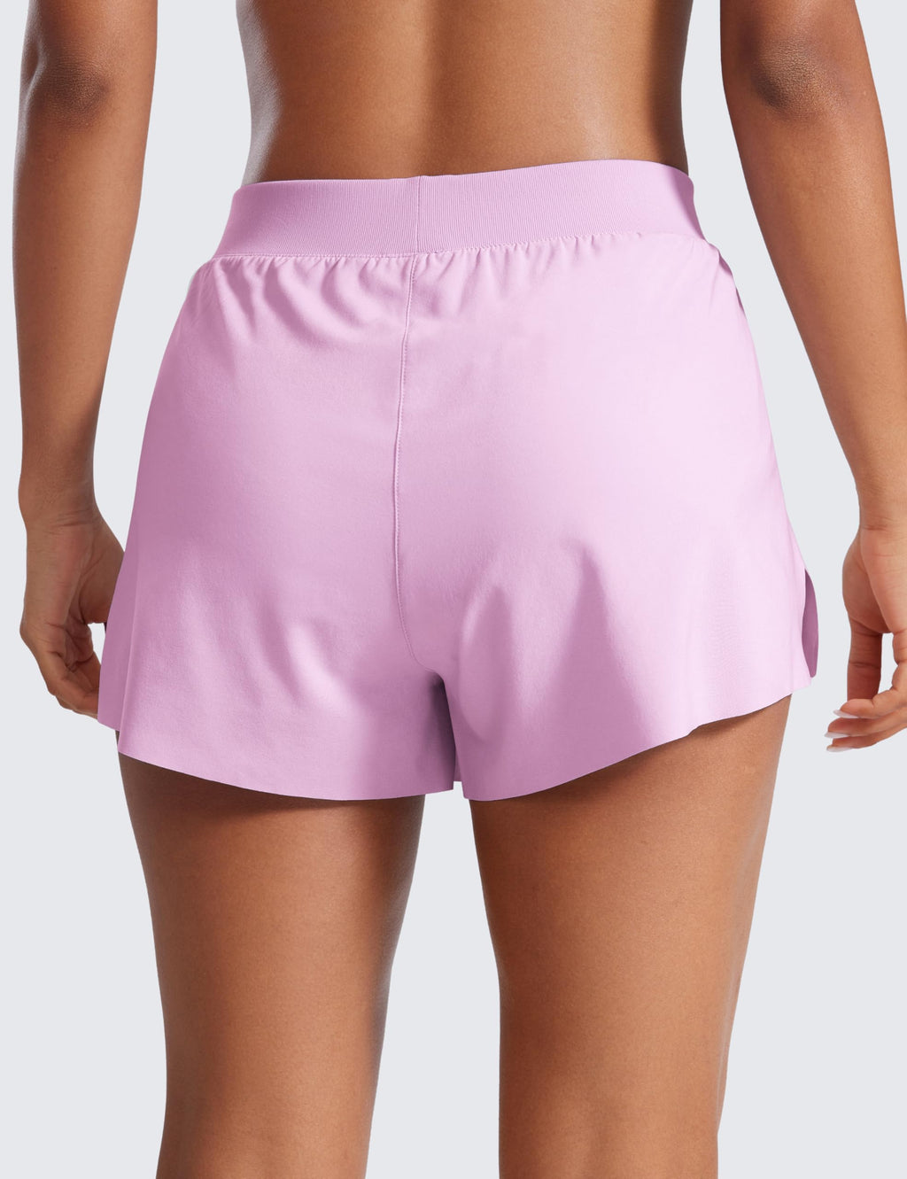 CRZ YOGA V Split Running Shorts for Women 2.5" - High Waisted Workout Athletic Gym Track with Liner Breathable Quick Dry