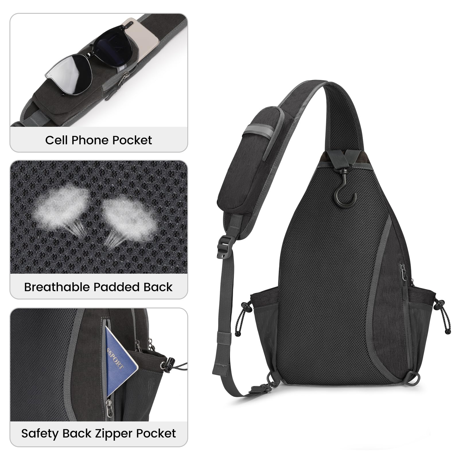 G4Free Pickleball Bag, Crossbody Sling Bag for Men Women, Pickleball Backpack, Pickle Ball Paddle Bag Gifts for Sports