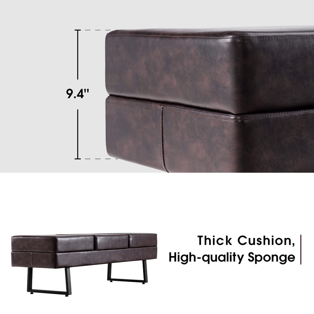 BarberPub Waiting Room Chairs, Heavy Duty Office Guest Reception Bench, Faux Leather Upholstered Lobby Chairs for Salon, Conference Room 7008 (Black)