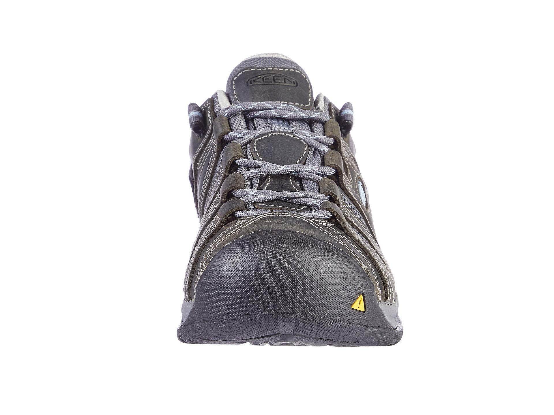 KEEN Utility Women's Flint 2 Low Height Leather Steel Toe Work Shoes, Magnet/Rose, 8 Wide US