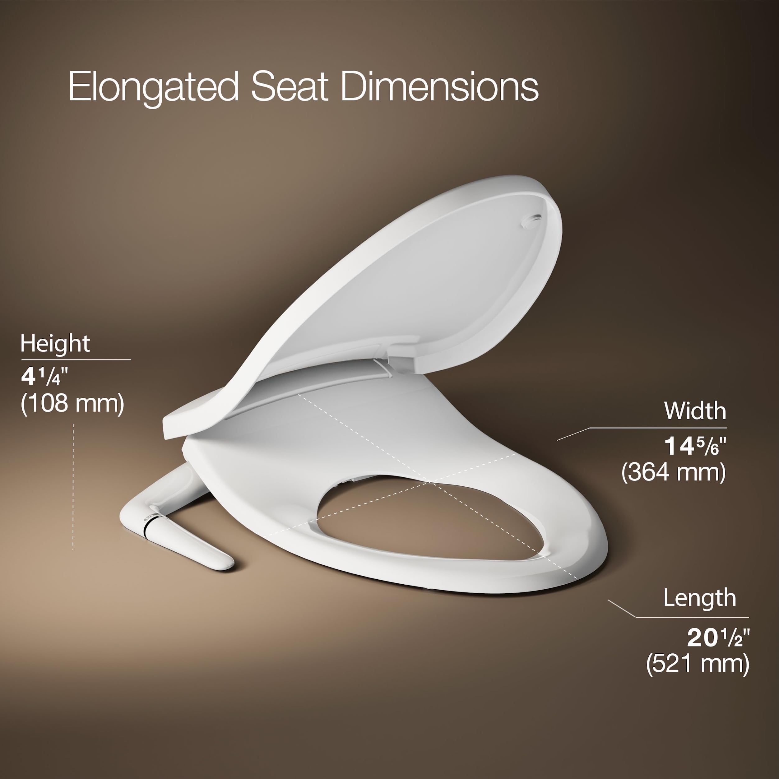 Kohler PureWash M250 Manual Round Bidet Toilet Seat, White, Quiet-Close Lid Prevents Slamming, Easy Installation with Quick-Release Hinges, Adjustable Spray Position & Pressure