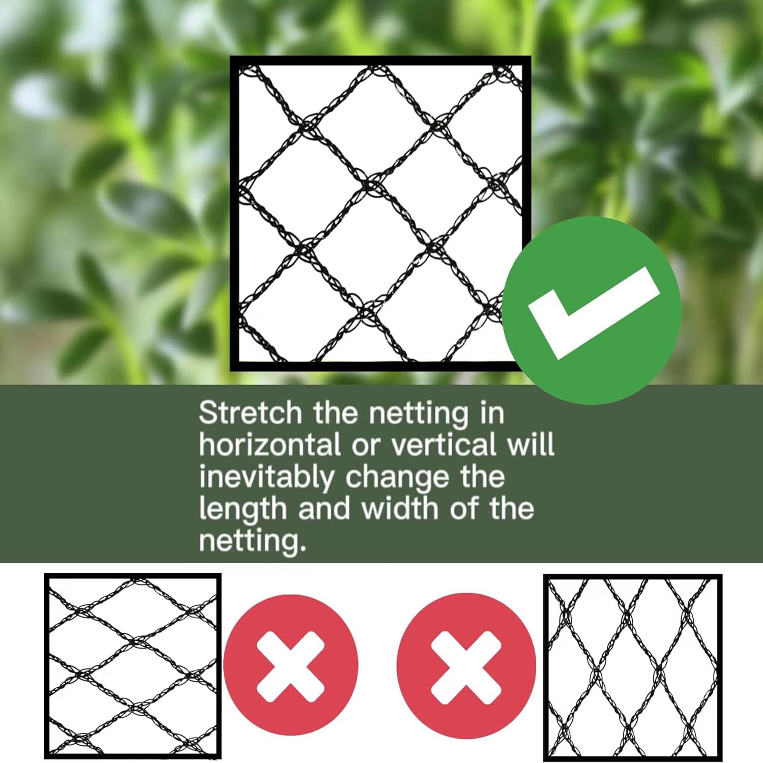 Bird Netting 7.5x65 Ft, 1/2In Mesh Heavy Duty Garden Netting Pest Barrier for Plants, Fruit Trees, Vegetables, Extra Strong Woven Mesh Netting, Animal Fencing Against Birds, Deer, Poultry