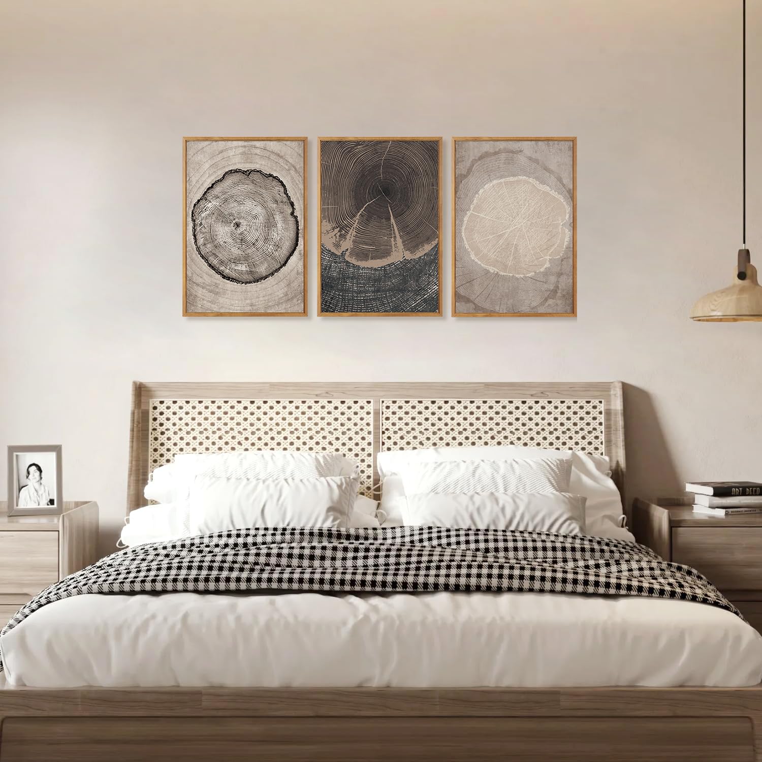 CHDITB Abstract Modern Framed Canvas Wall Art Set, Contemporary Artwork for Home Decor, Neutral Pastel Illustration Wall Painting, Nordic Minimal Zen Art Prints for Living Room Office-16 x24 x3