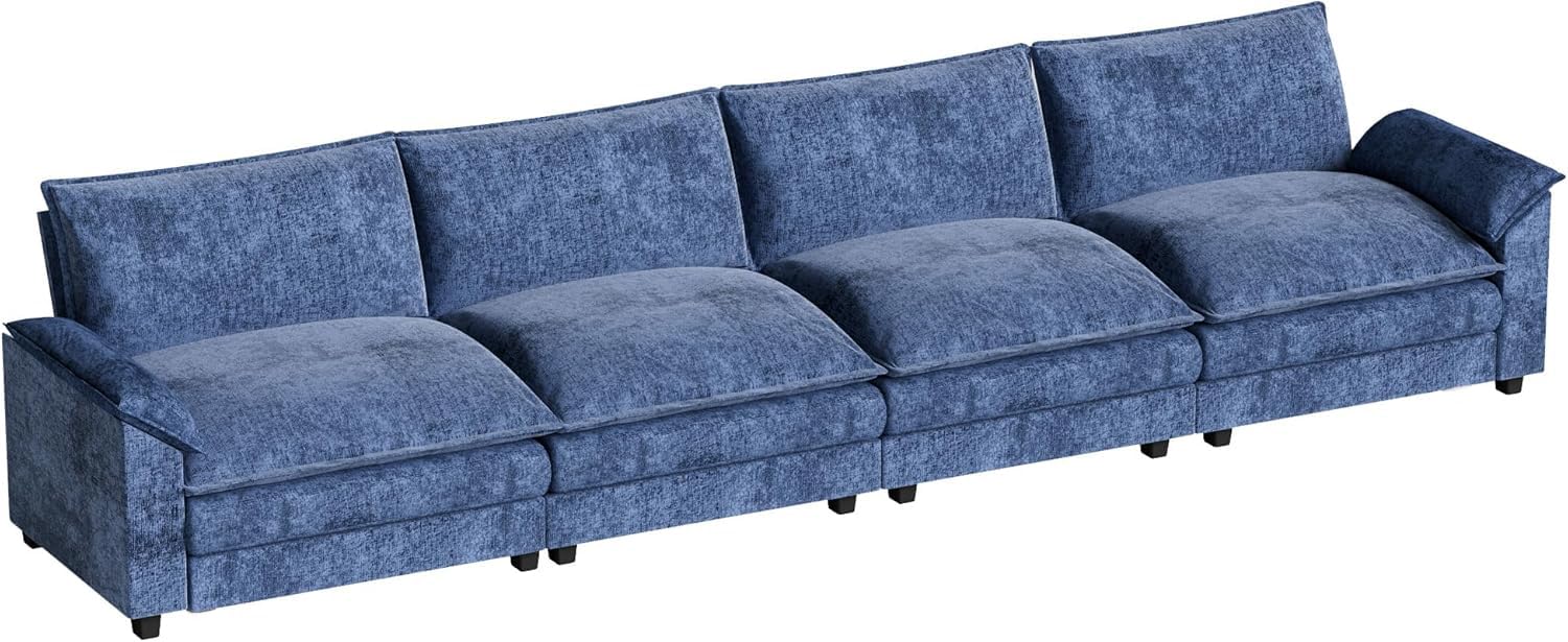 Homall 80" Modular Sectional Sofa, Loveseat Sofa Couch with Double-Layer Cushion, DIY Combination Chenille Deep 2-Seat Cloud Couch for Living Room, Apartment (Bright Grey, Loveseat Sofa)