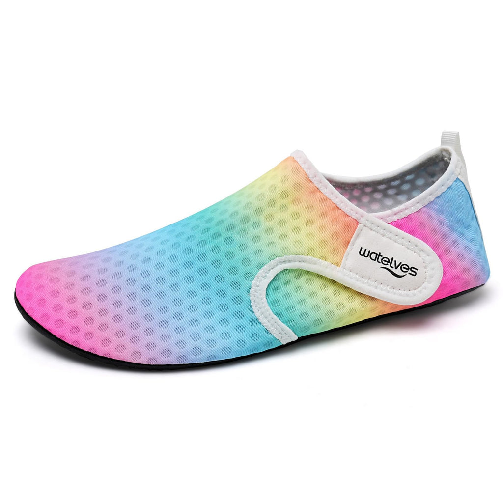 WateLves Water Shoes for Women Men Swim Beach Aqua Socks Quick Dry Barefoot House Slippers Travel Shoes with Adjustable Magic Tape for Pool Diving Boating Yoga Surf