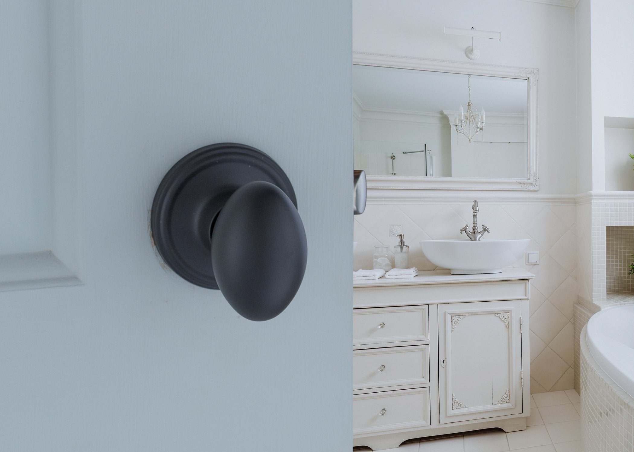 Copper Creek EK2090BC Egg Door Knob, Dummy Function, 1 Pack, in Black