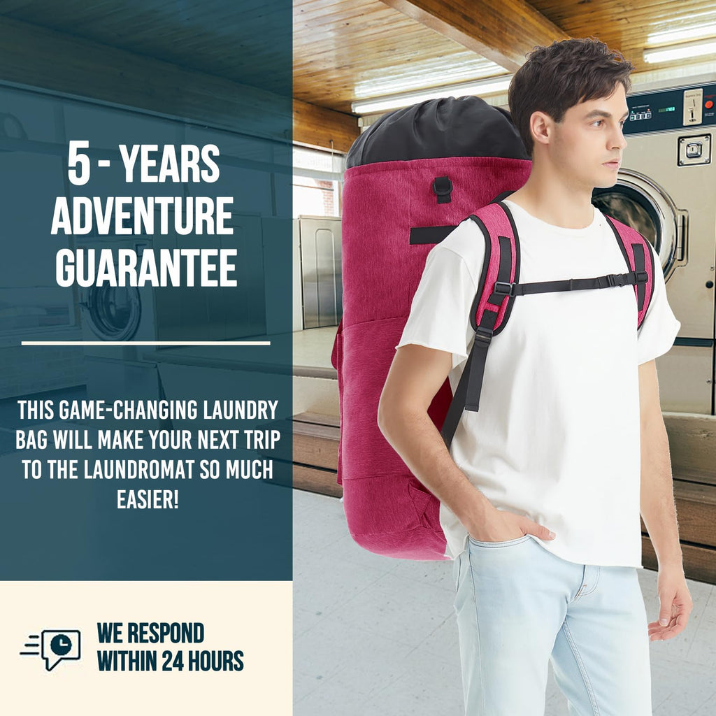 Laundry Bag Extra Large 115L, Laundry Backpack Bag, Laundry Bags Extra Large Heavy Duty, Laundry Bag with Straps, Clothes Hamper Bags with 4 Pockets, College Laundromat Backpack for Dorm Room