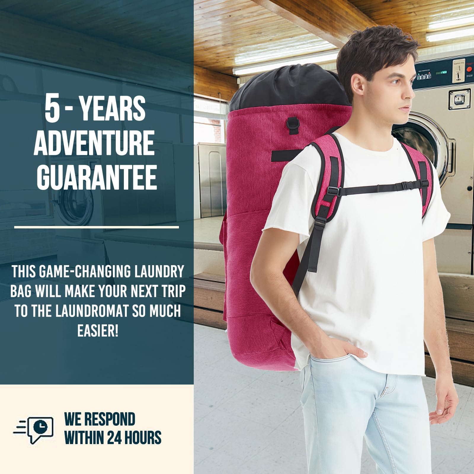 Laundry Bag Extra Large 115L, Laundry Backpack Bag, Laundry Bags Extra Large Heavy Duty, Laundry Bag with Straps, Clothes Hamper Bags with 4 Pockets, College Laundromat Backpack for Dorm Room