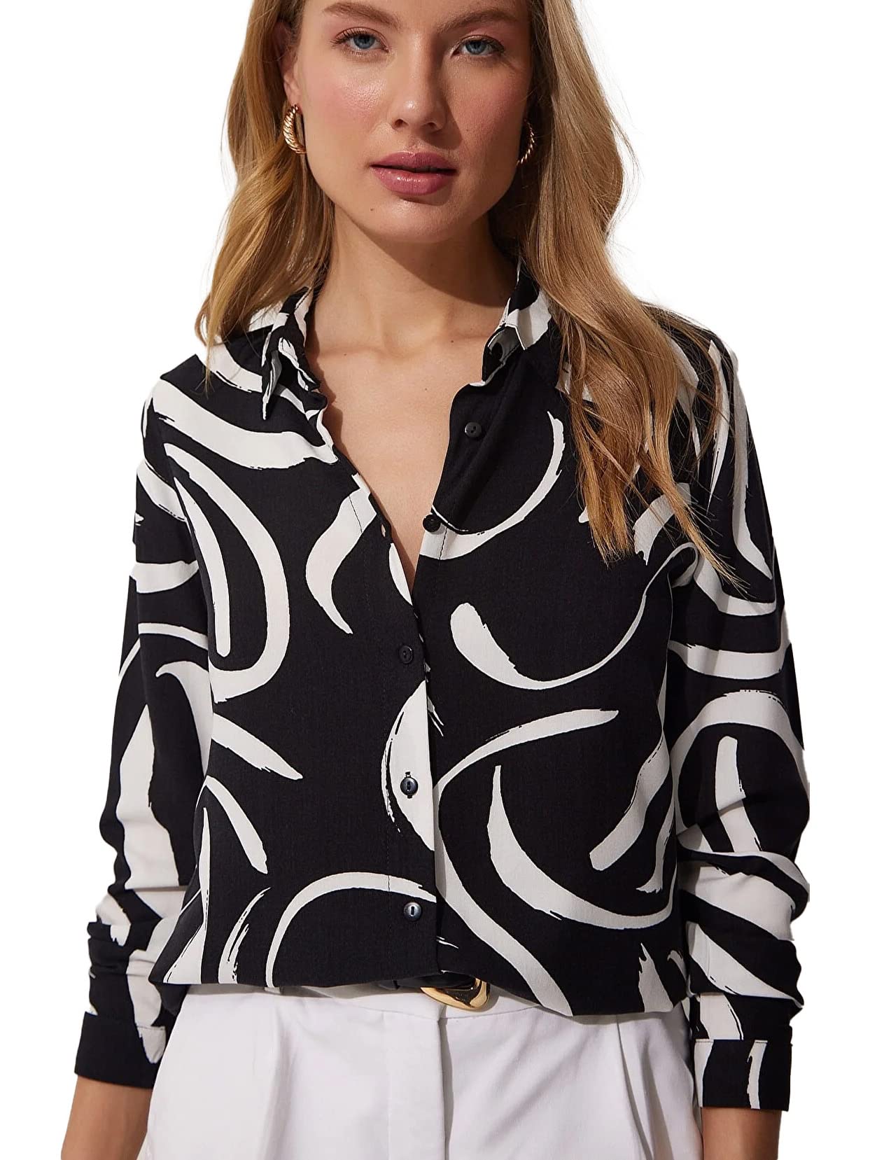 Blouses for Women Fashion, Long Sleeve Button Down Shirts Dressy Casual Tops