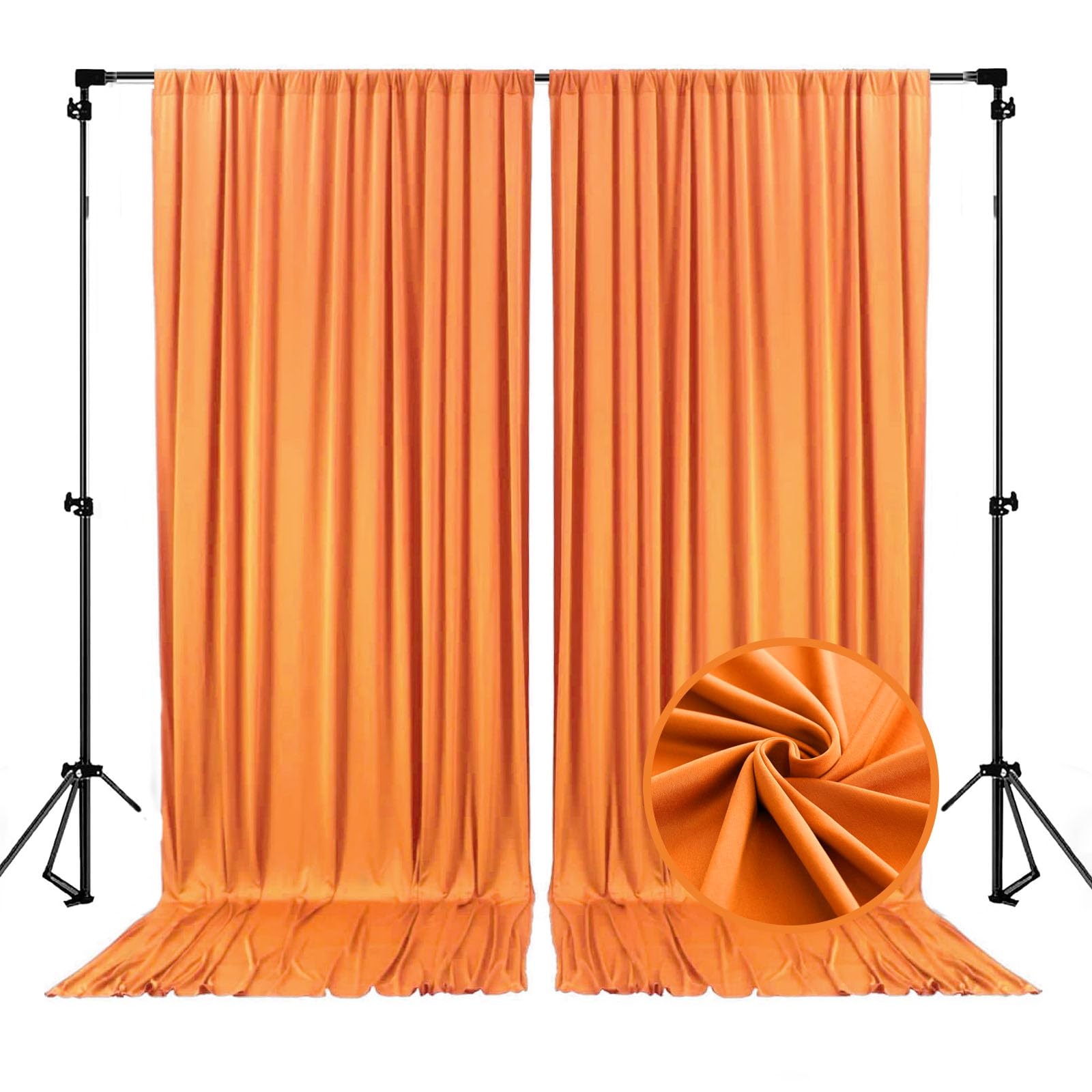 10 x 10 Feet Black A Backdrop Curtain for Partie, Background Curtains for Photoshoot, Birthday, Wedding, Halloween, Thanksgiving, Christmas, New Year Party Decorations 5Ft x 10Ft, 2 Panels