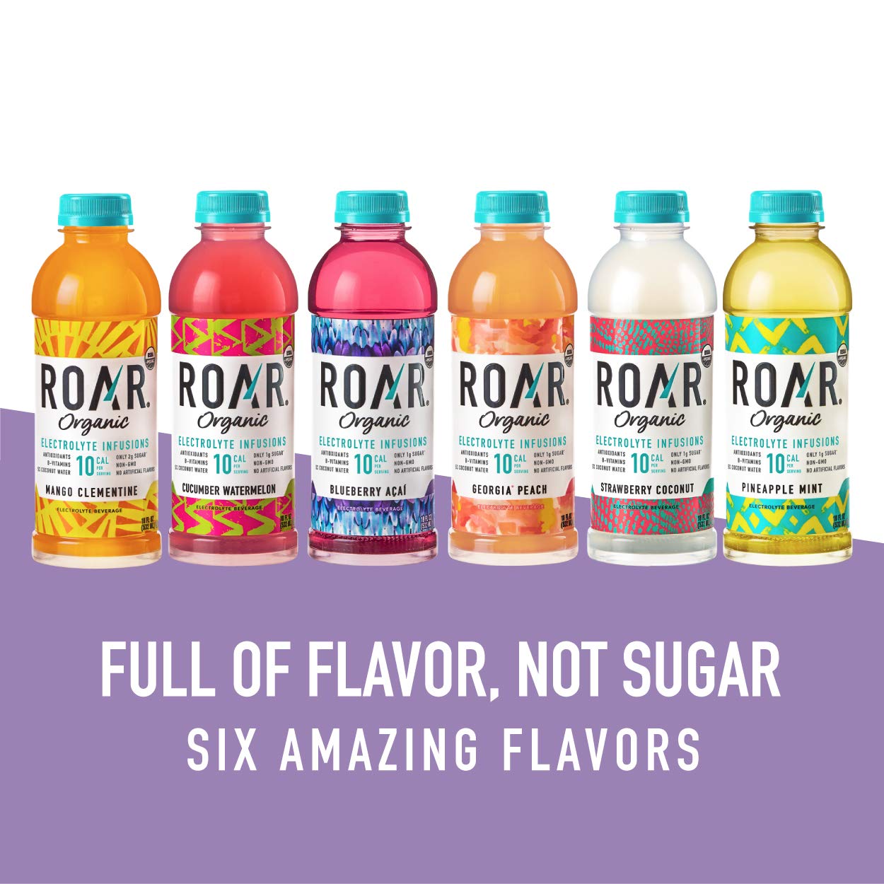ROAR Complete Hydration Organic - Electrolyte Drinks Loaded with Vitamins C, B5, B12 - Non-GMO, Gluten-Free - Strawberry Lemonade - 12 pc