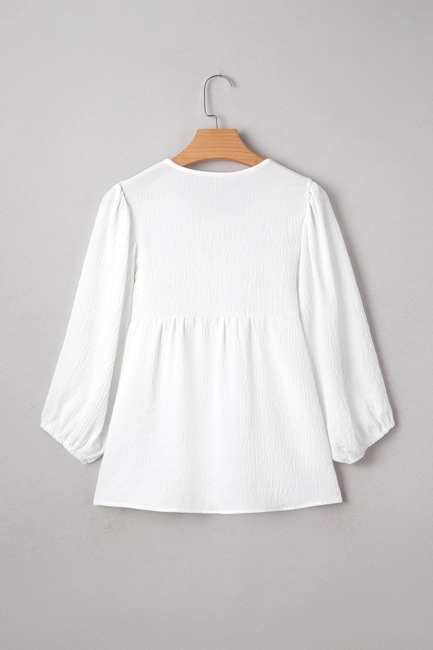 SHEWIN Womens Tops 3/4 Sleeves Blouse Babydoll Dressy Casual Top Elegant Bow Tie Loose Ladies Shirts 2026