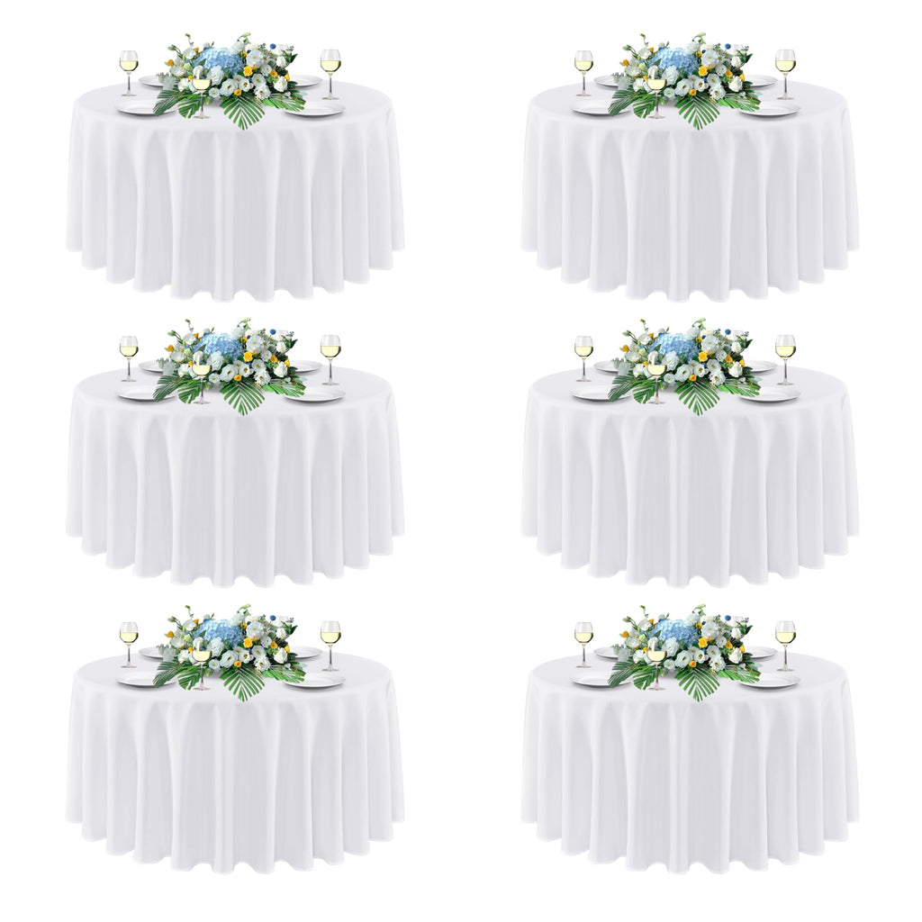 sancua Rectangle Tablecloths for 4ft Tables, 6 Pack - 60x84 Inch - Beige Washable Fabric Cloth Table Cloth for Wedding, Party, Birthday, Banquet, Reusable Polyester Table Covers